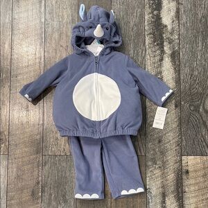 Carter's Gray Blue Rhino Hoodie & Pants Costume Set